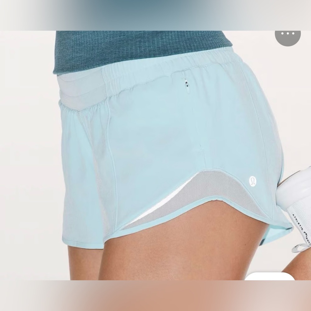 Lululemon Hotty Hot Shorts High Rise 2.5” Lined Baby Blue Size 14 EUC - Picture 2 of 10
